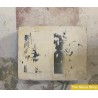 Piedra litográfica Quijote. Quijote  y Sancho observan la polvareda de Puerto Carnero